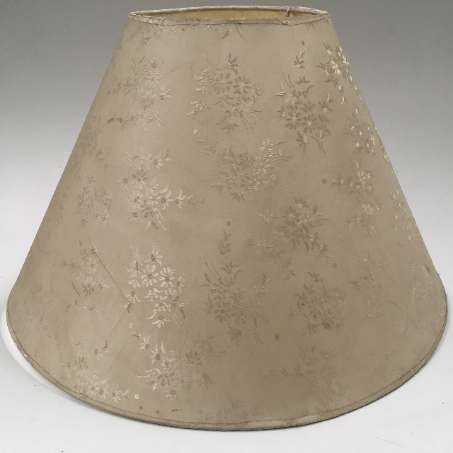 LAMPSHADE, 1950s (Large) Cream Floral Silk